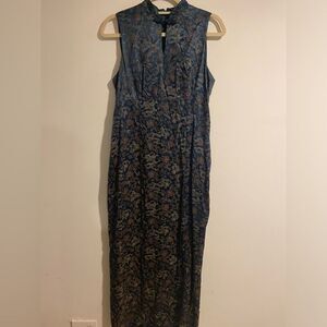 Sleeveless Satin Embroidered Cheongsam Dress